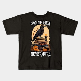 Quoth The Raven Nevermore Gothic Book Design Kids T-Shirt